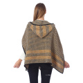 2021 Poncho cálido de invierno para mujer Retro geométrico mujer Abrigo con capucha Capa Tippet Tallas grandes ponchos y capas